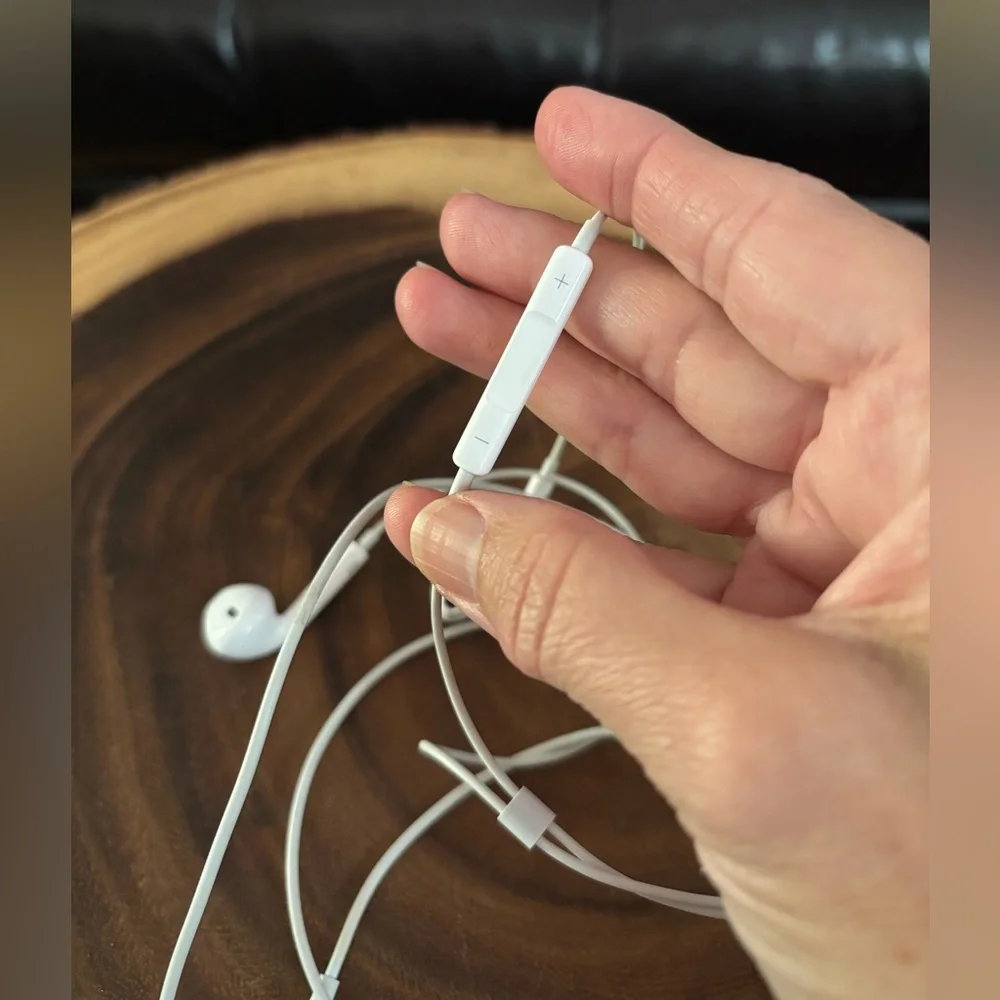 Apple earbuds iPhone, like brand new apple plug.